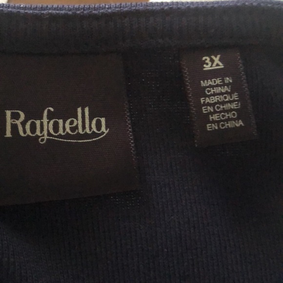 Short Sleeve T Shirt Navy Blue V Neck Size 3X Rafaella Cotton - Picture 5 of 7